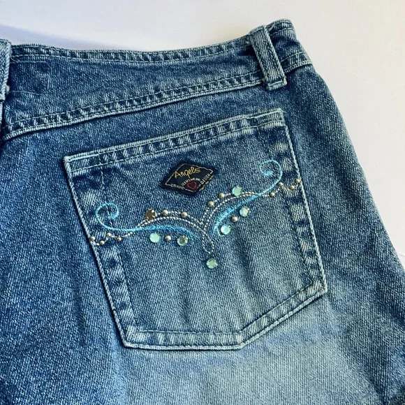 Vintage Y2K Angels Jeans Shorts Jewelled Size 7 - Picture 3 of 8